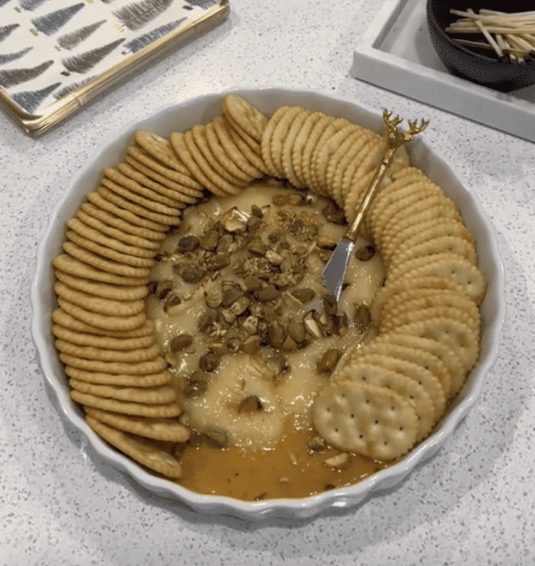 My Go-To Easy Appetizer: Honey-Glazed Brie with Pistachios