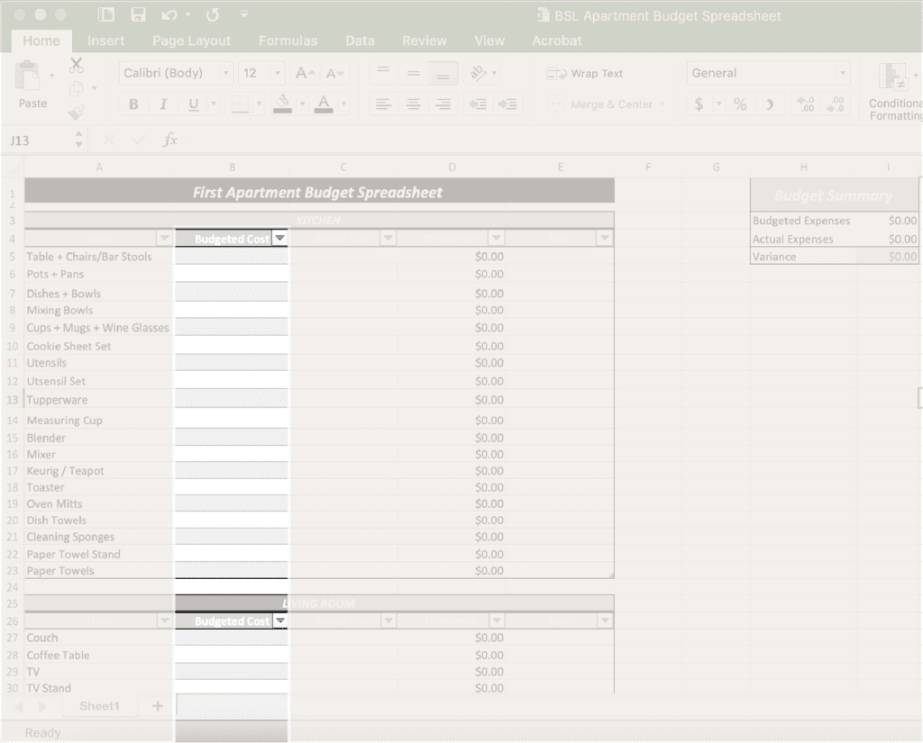 This First Apartment Budget Worksheet Will Make Your Move SO Much