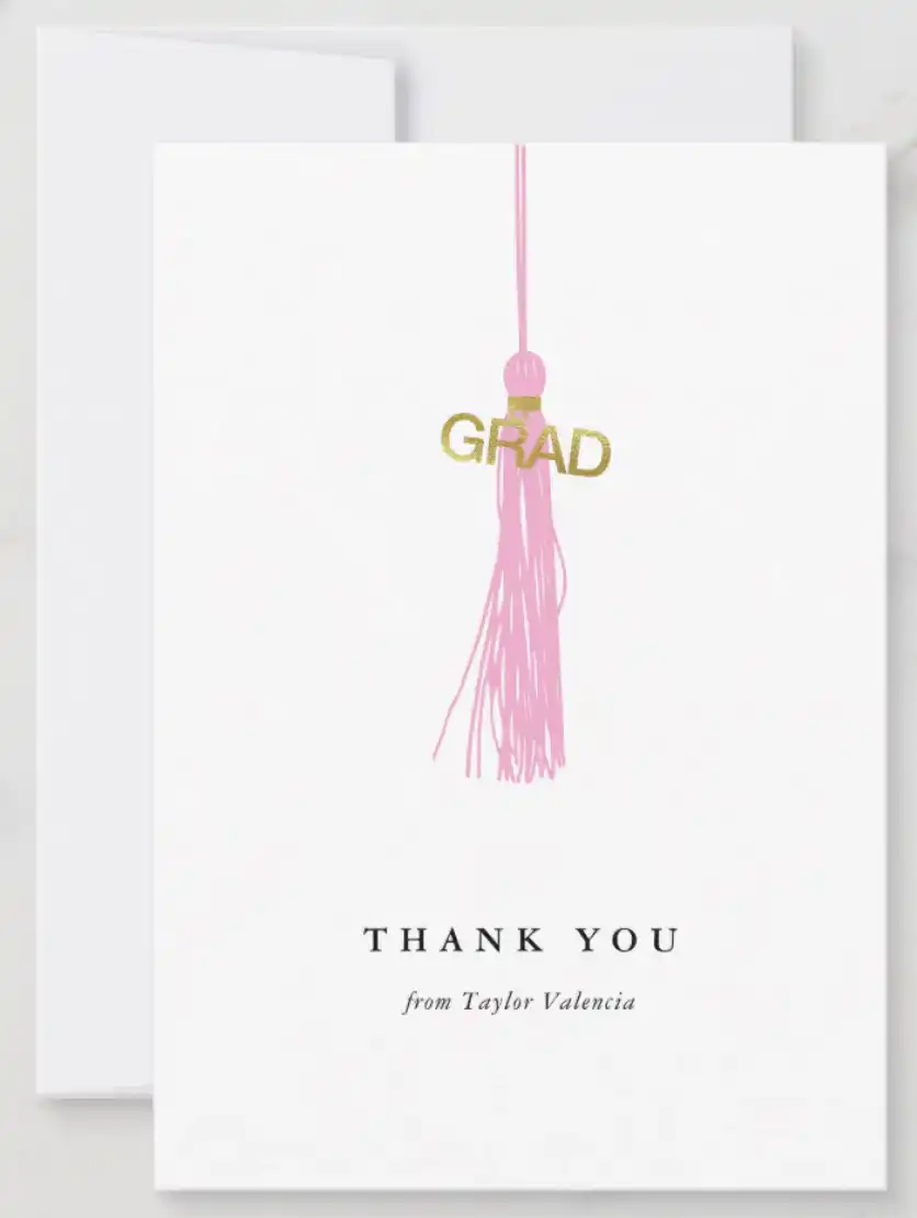 Modern Graduation Cap Thank You Card