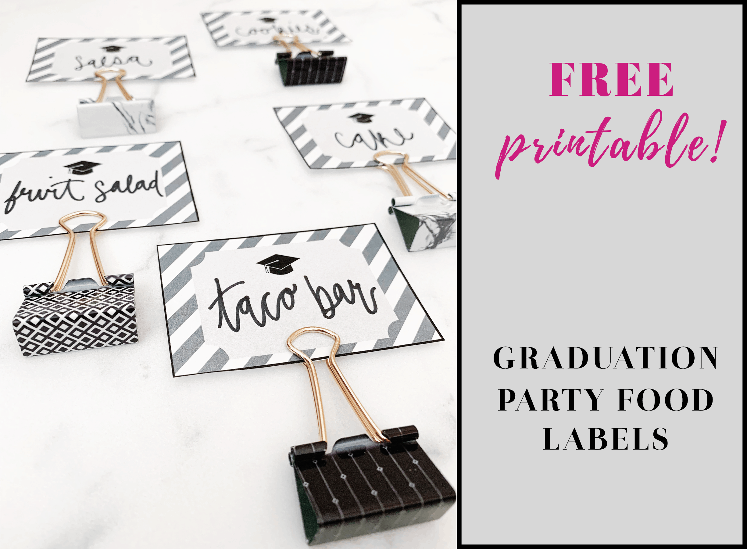 Free Printable Graduation Party Food Labels - By Sophia Lee With Graduation Labels Template Free