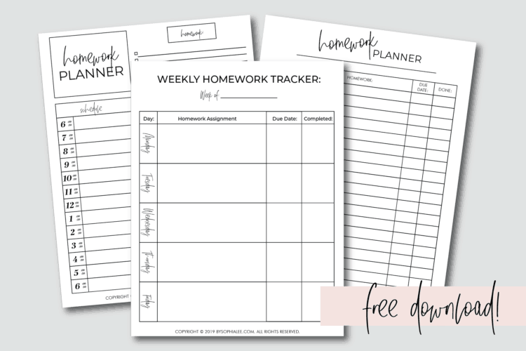 The BEST Homework Planner Every Student Needs (FREE PRINTABLE!) - By ...