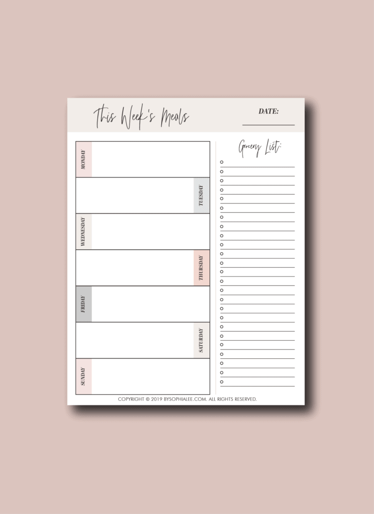 MEAL PLANNING PRINTABLE