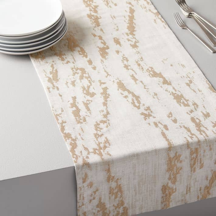 neutral christmas table runner