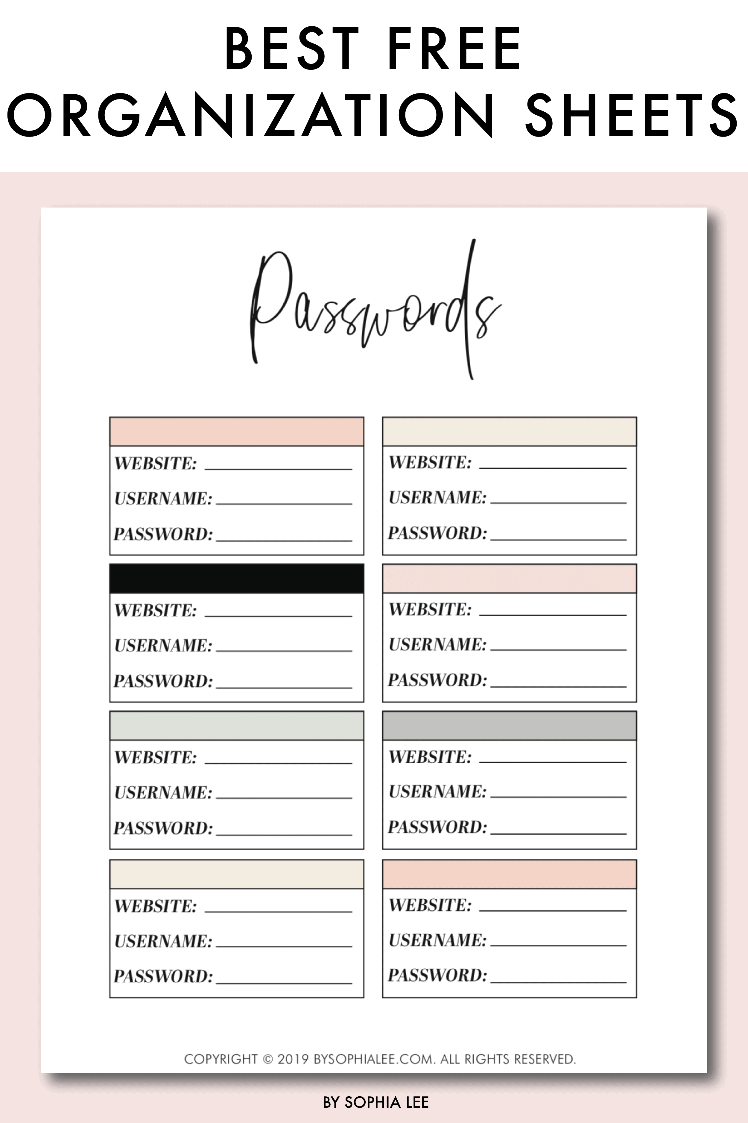 13 Free Organization Printables That Will Change Your Life By Sophia Lee