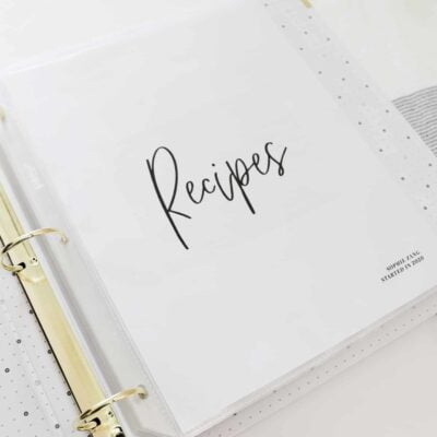 recipe organization printables