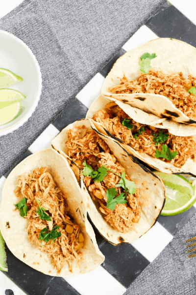 THE WORLD’S EASIEST SLOW COOKER CHICKEN TACOS