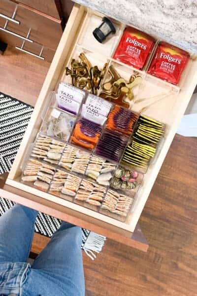 tea drawer organization