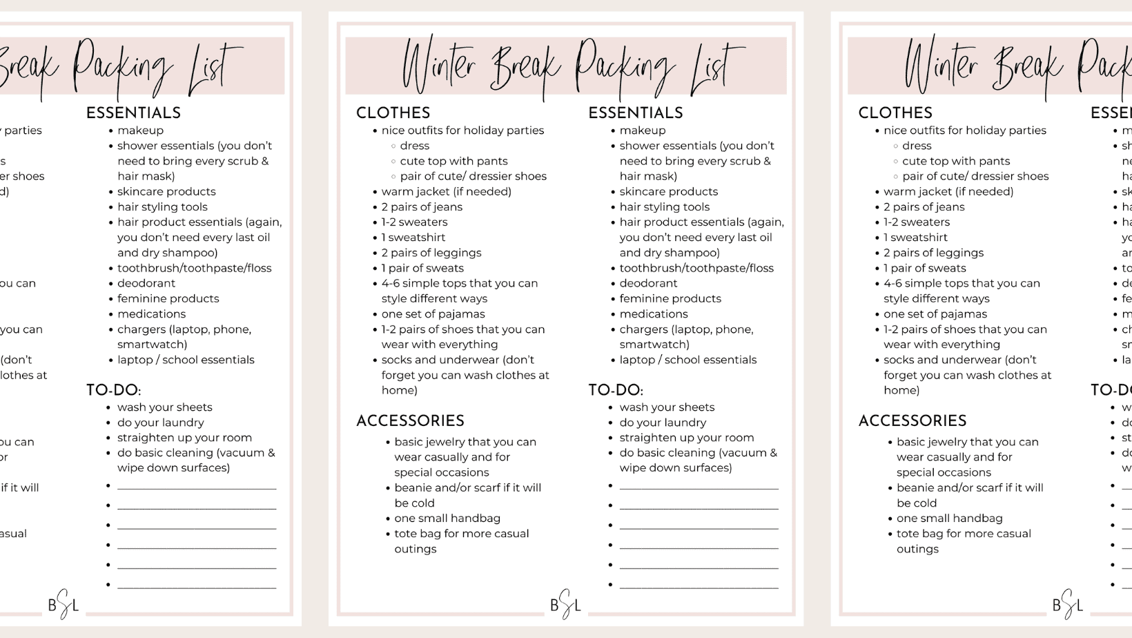 College Packing List Printable Back To School Moving Checklist For 